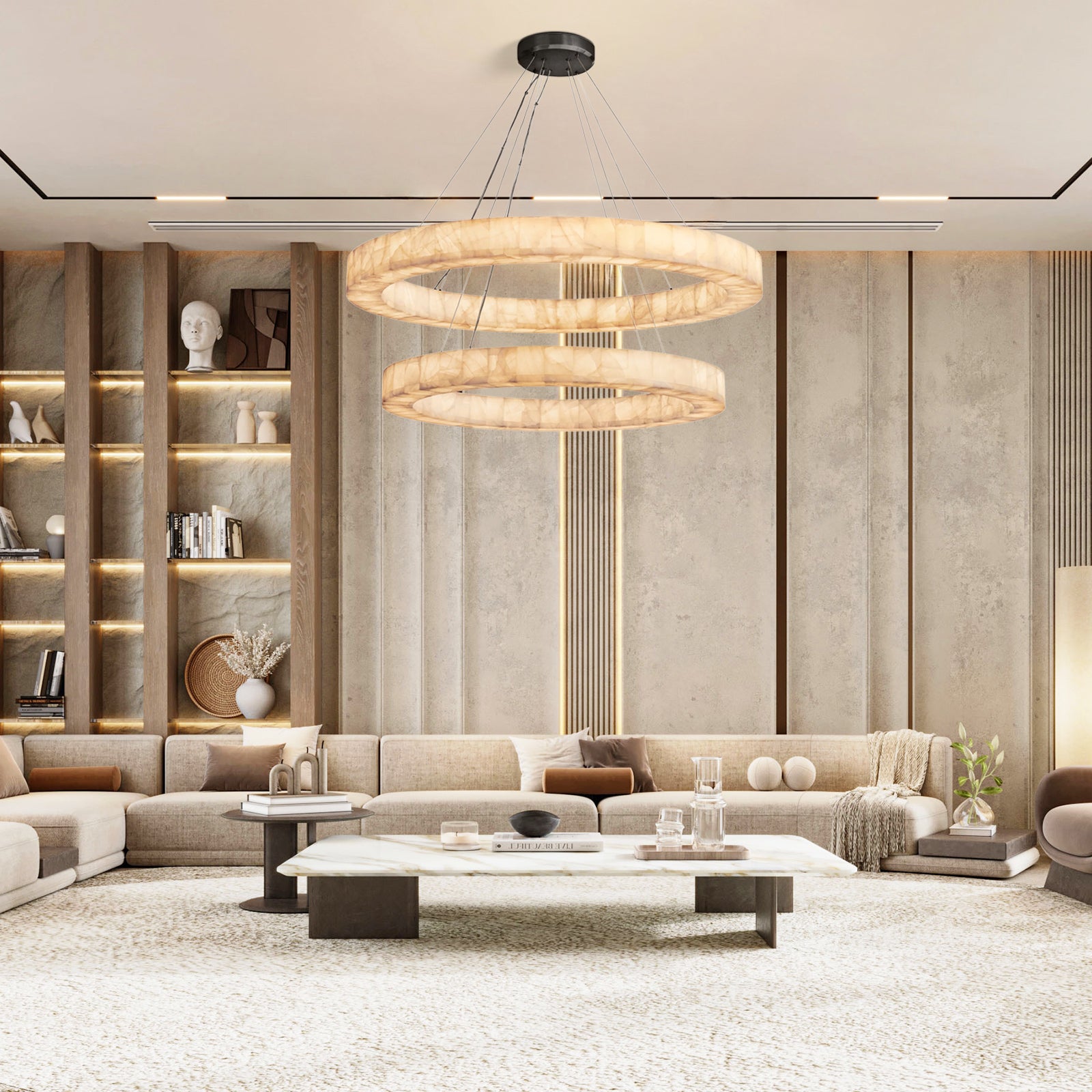 Gabriel Lueur Two-Tier Round Chandelier