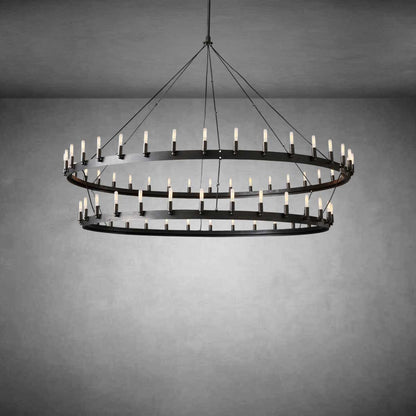 Dania Vintage Filament Two-Tier Chandelier