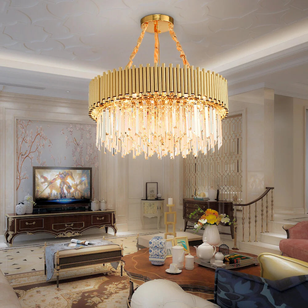 Gleam Gold and Crystal Chandelier