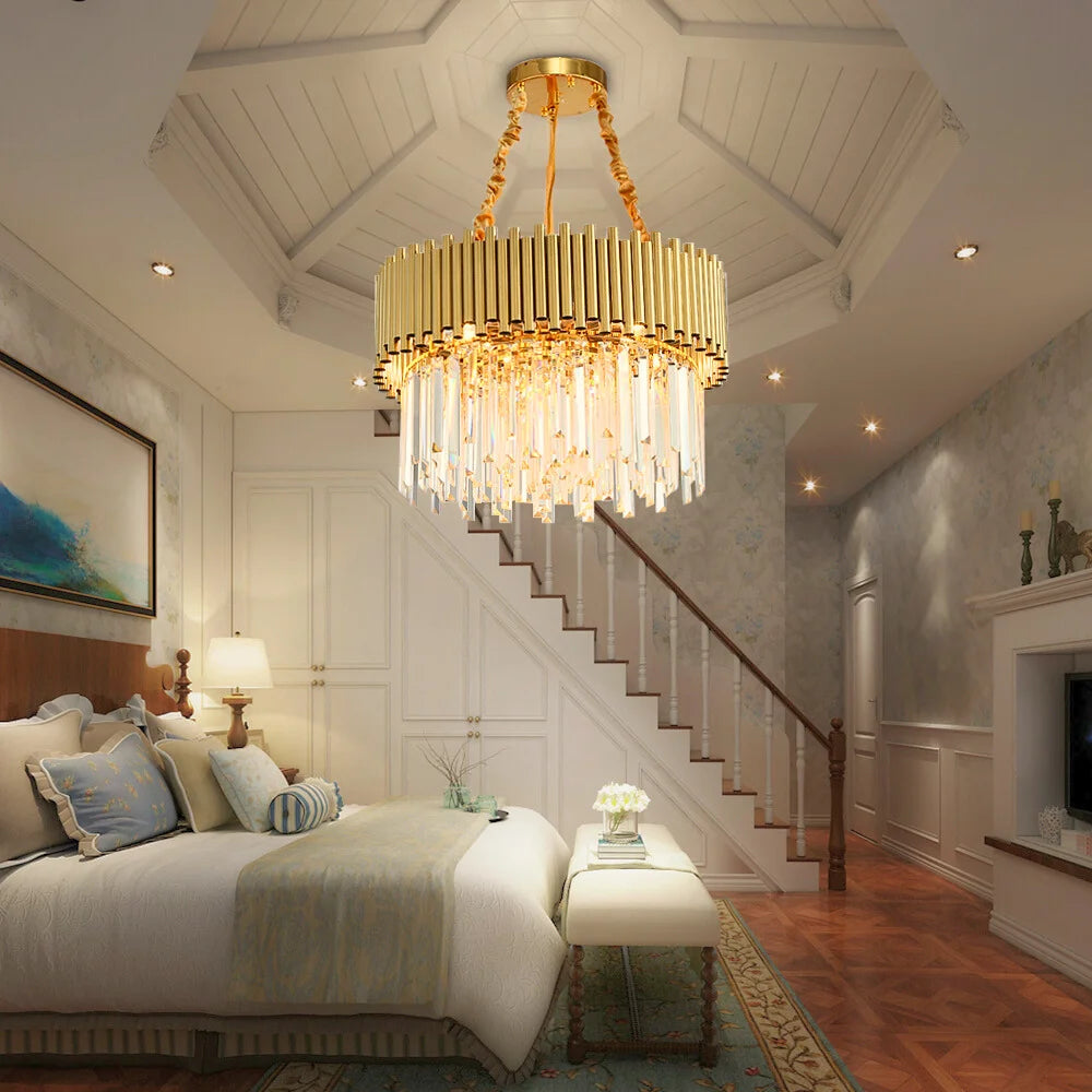 Gleam Gold and Crystal Chandelier