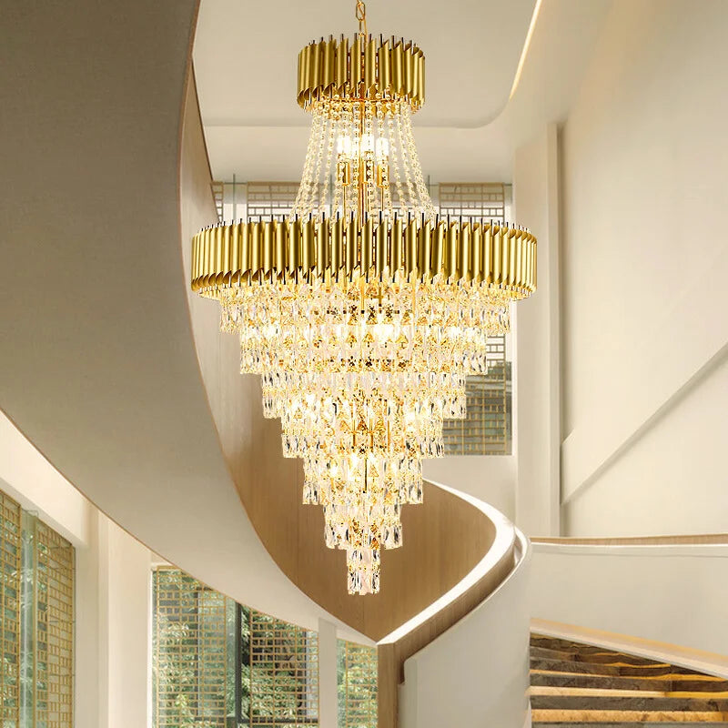 Ethrea  Luxurious Gold/Black Crystal Chandelier For Living Room