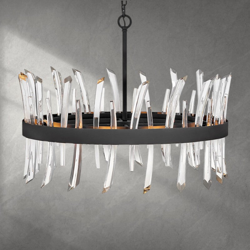 Revel 8 - Light Unique Wagon Wheel Chandelier with Crystal Accents