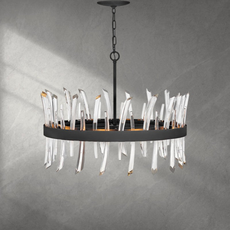 Revel 8 - Light Unique Wagon Wheel Chandelier with Crystal Accents