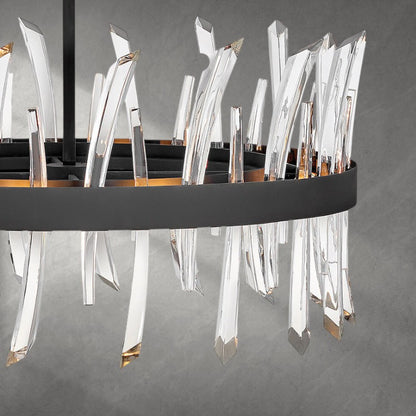 Revel 8 - Light Unique Wagon Wheel Chandelier with Crystal Accents