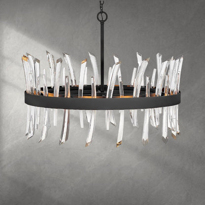 Revel 8 - Light Unique Wagon Wheel Chandelier with Crystal Accents