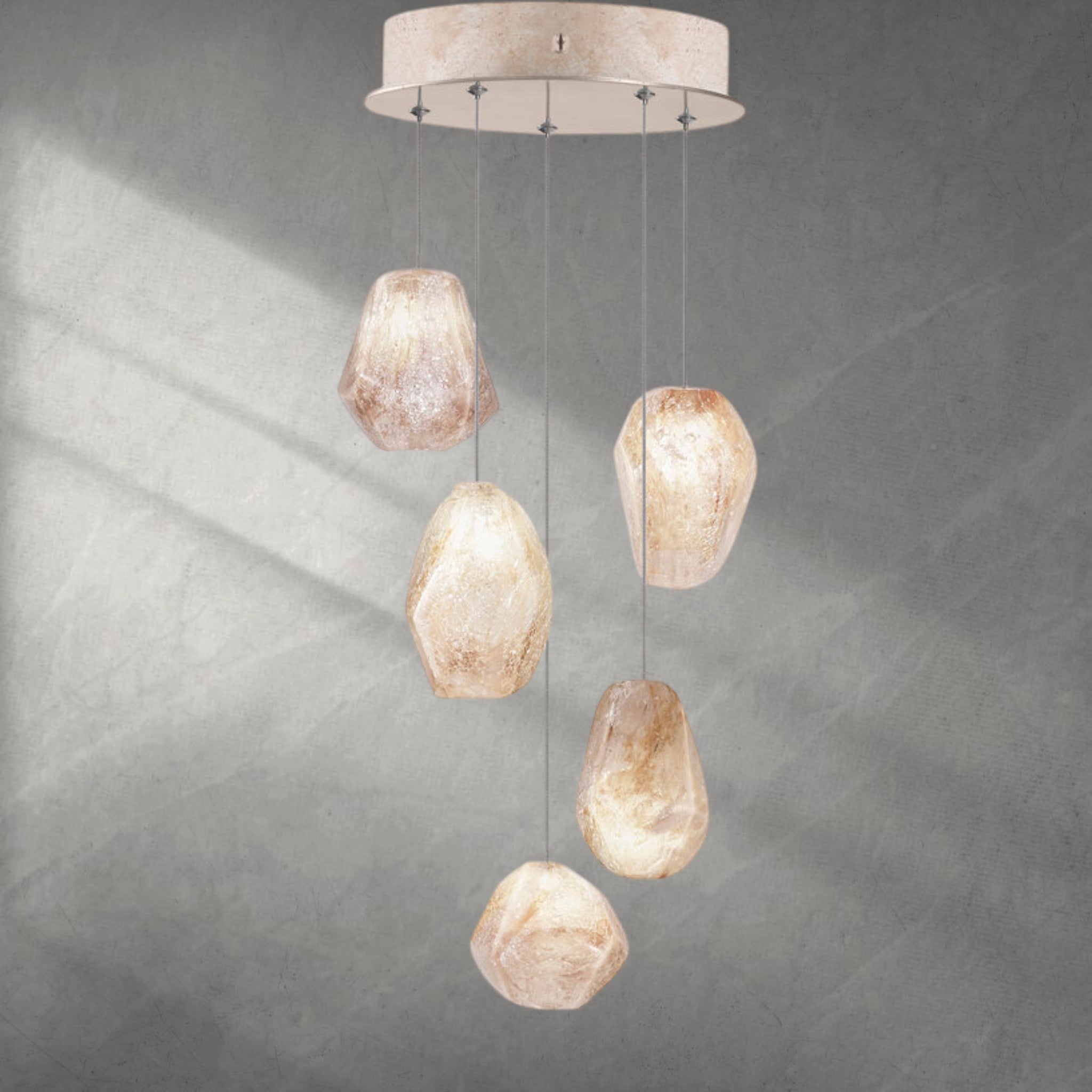 Nature-inspired round chandelier