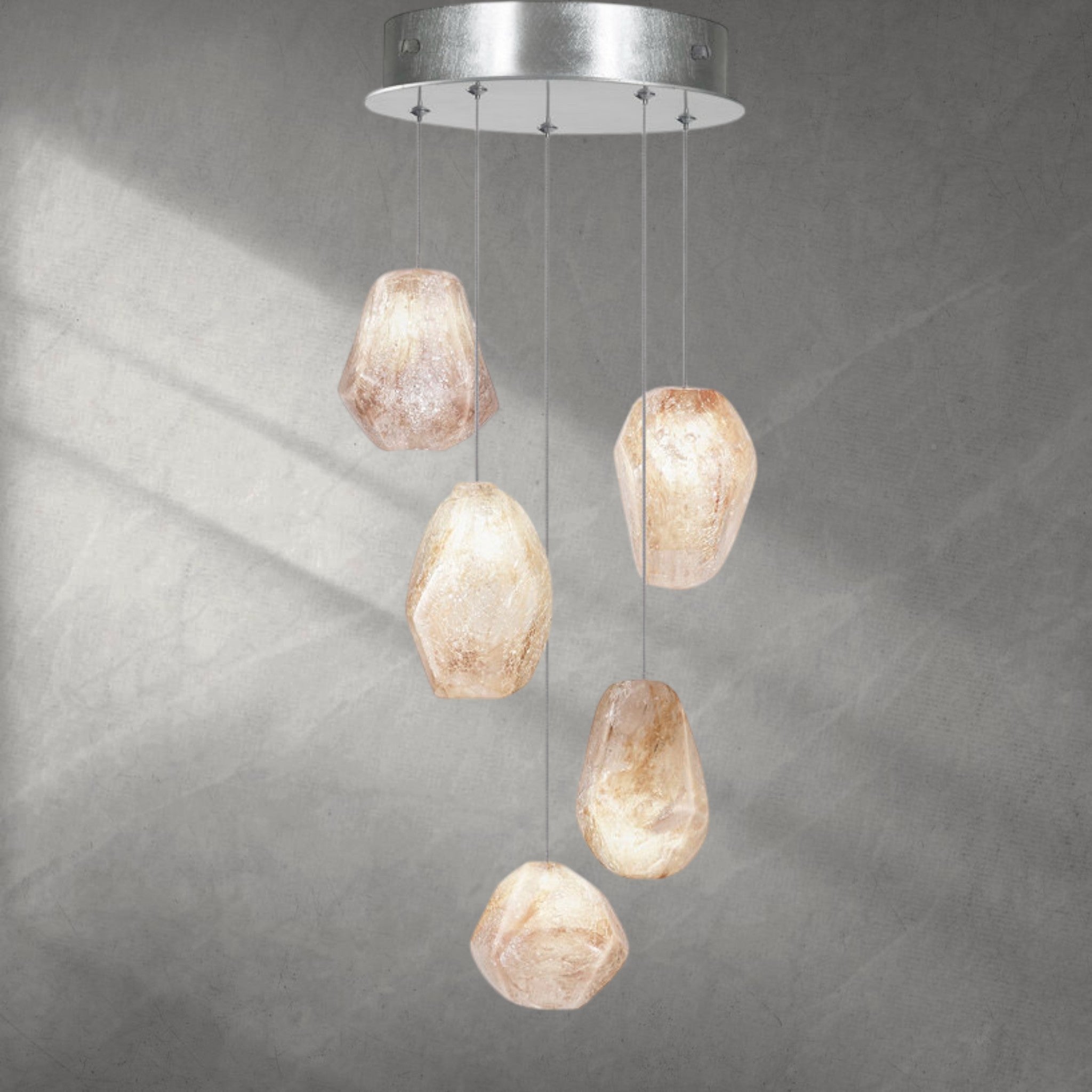 Nature-inspired round chandelier