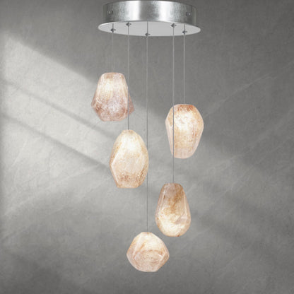 Nature-inspired round chandelier