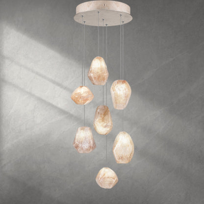 Nature-inspired round chandelier