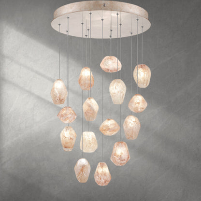 Nature-inspired round chandelier