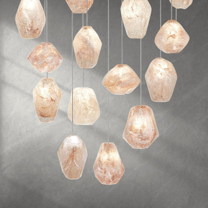 Nature-inspired round chandelier