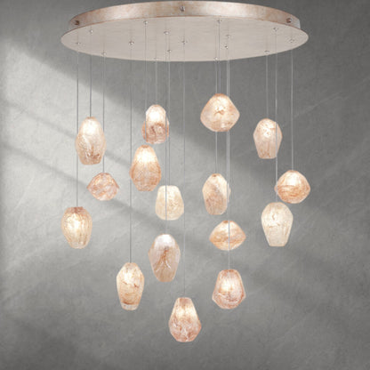 Nature-inspired round chandelier