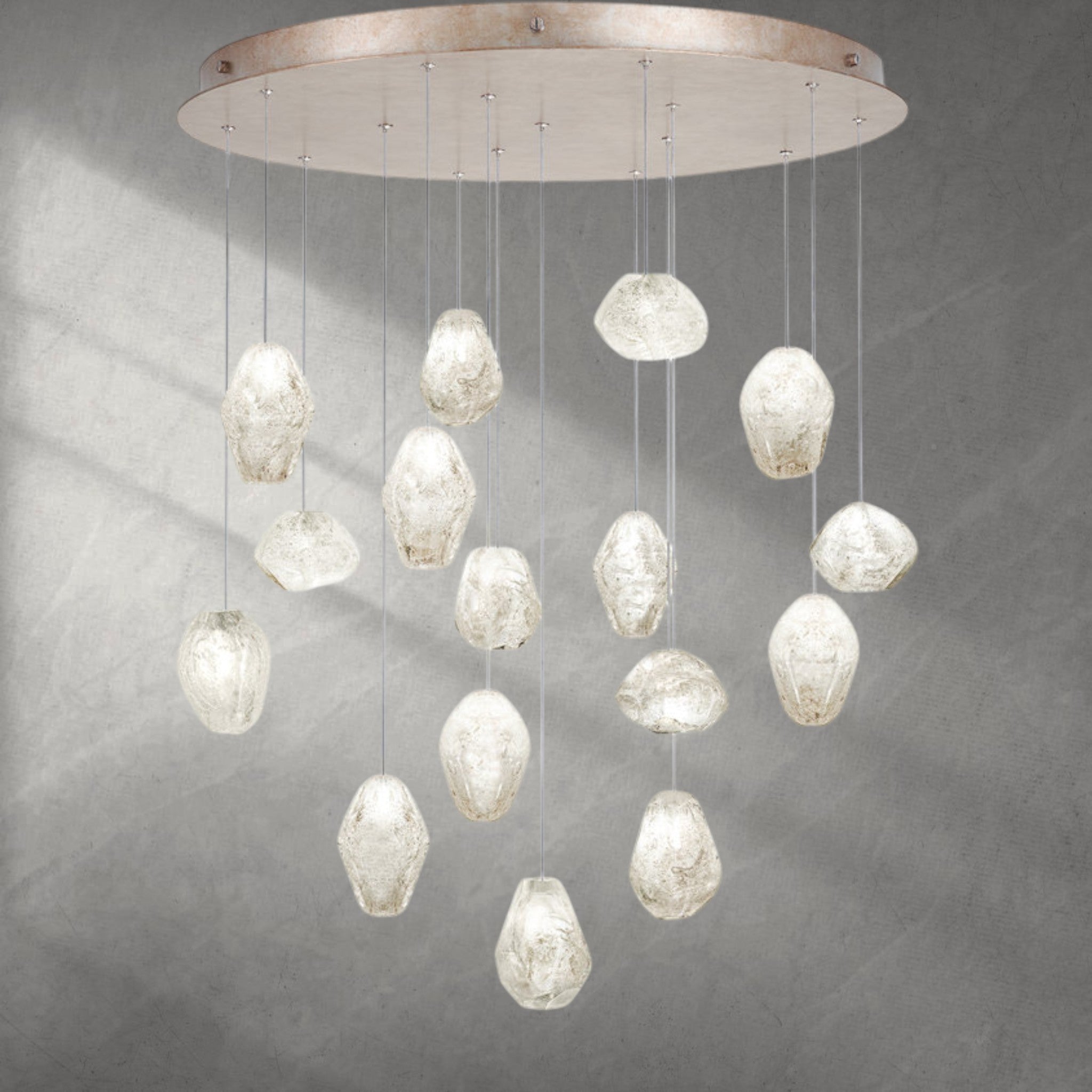 Nature-inspired round chandelier