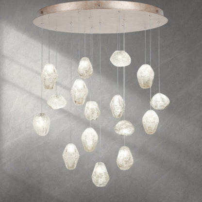 Nature-inspired round chandelier