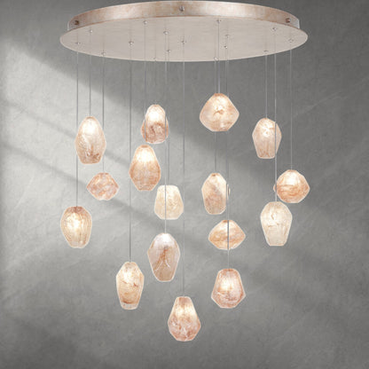 Nature-inspired round chandelier