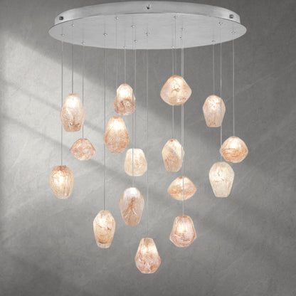 Nature-inspired round chandelier