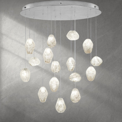 Nature-inspired round chandelier