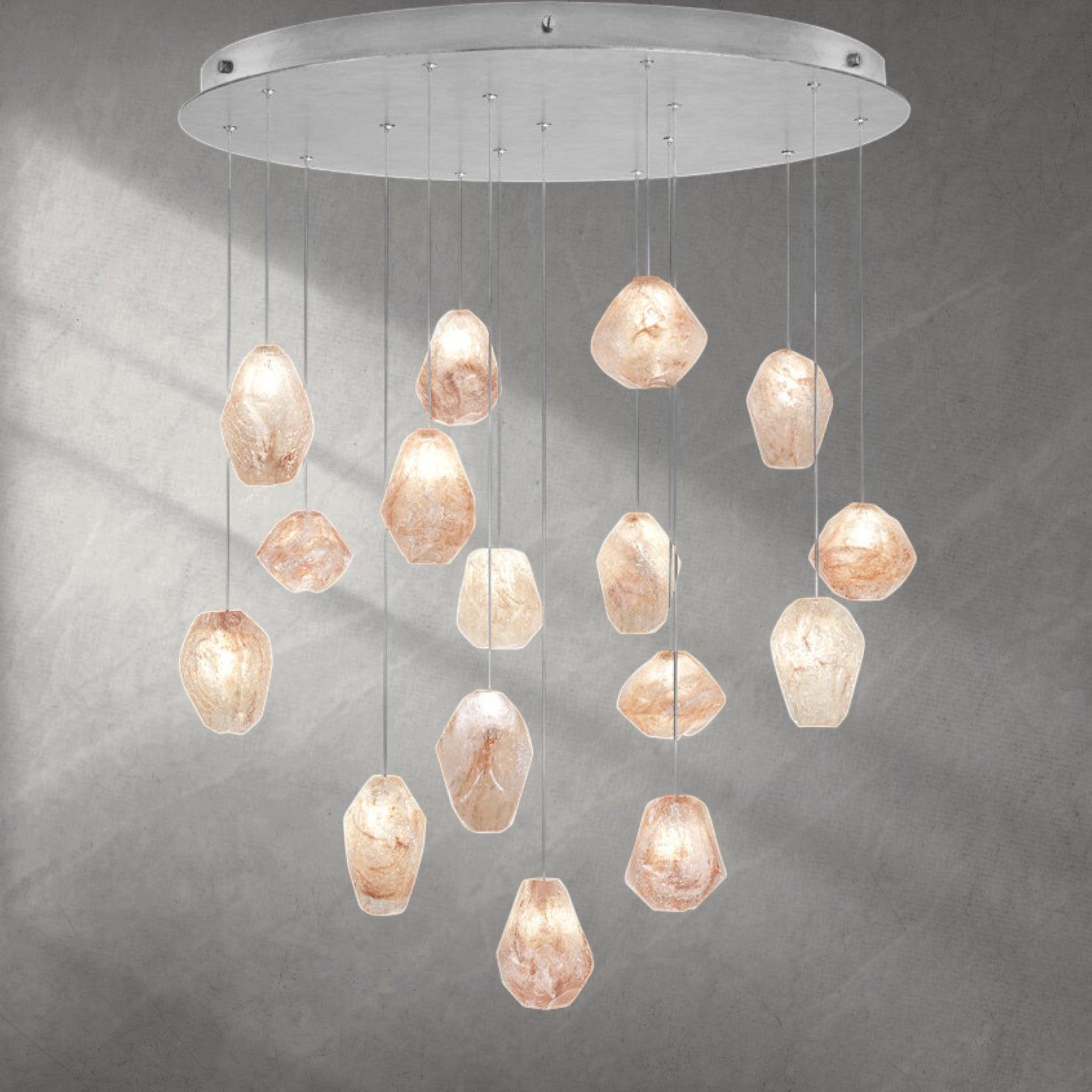 Nature-inspired round chandelier