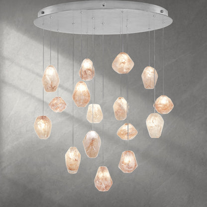 Nature-inspired round chandelier