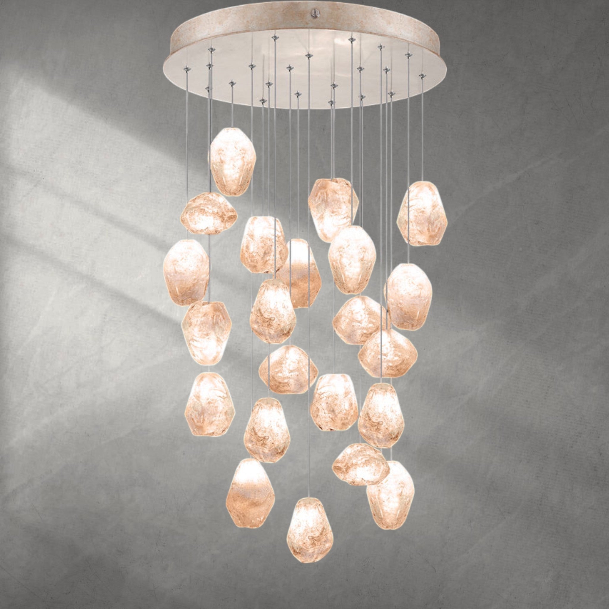 Nature-inspired round chandelier