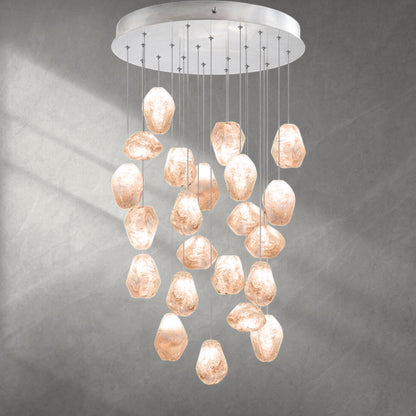 Nature-inspired round chandelier