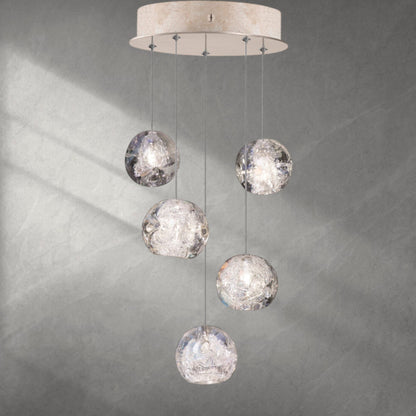 Nature-inspired round crystal Chandelier
