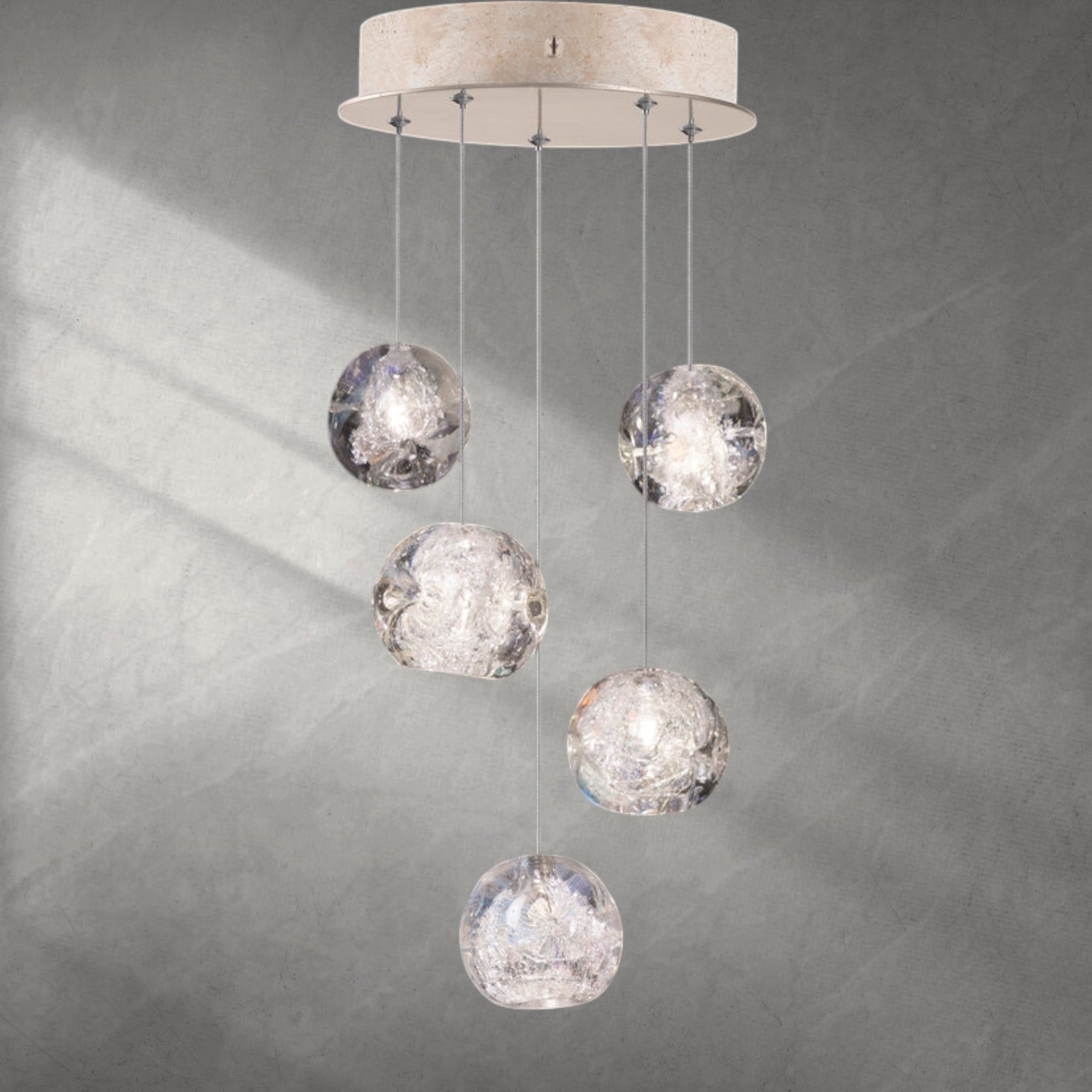 Nature-inspired round crystal Chandelier