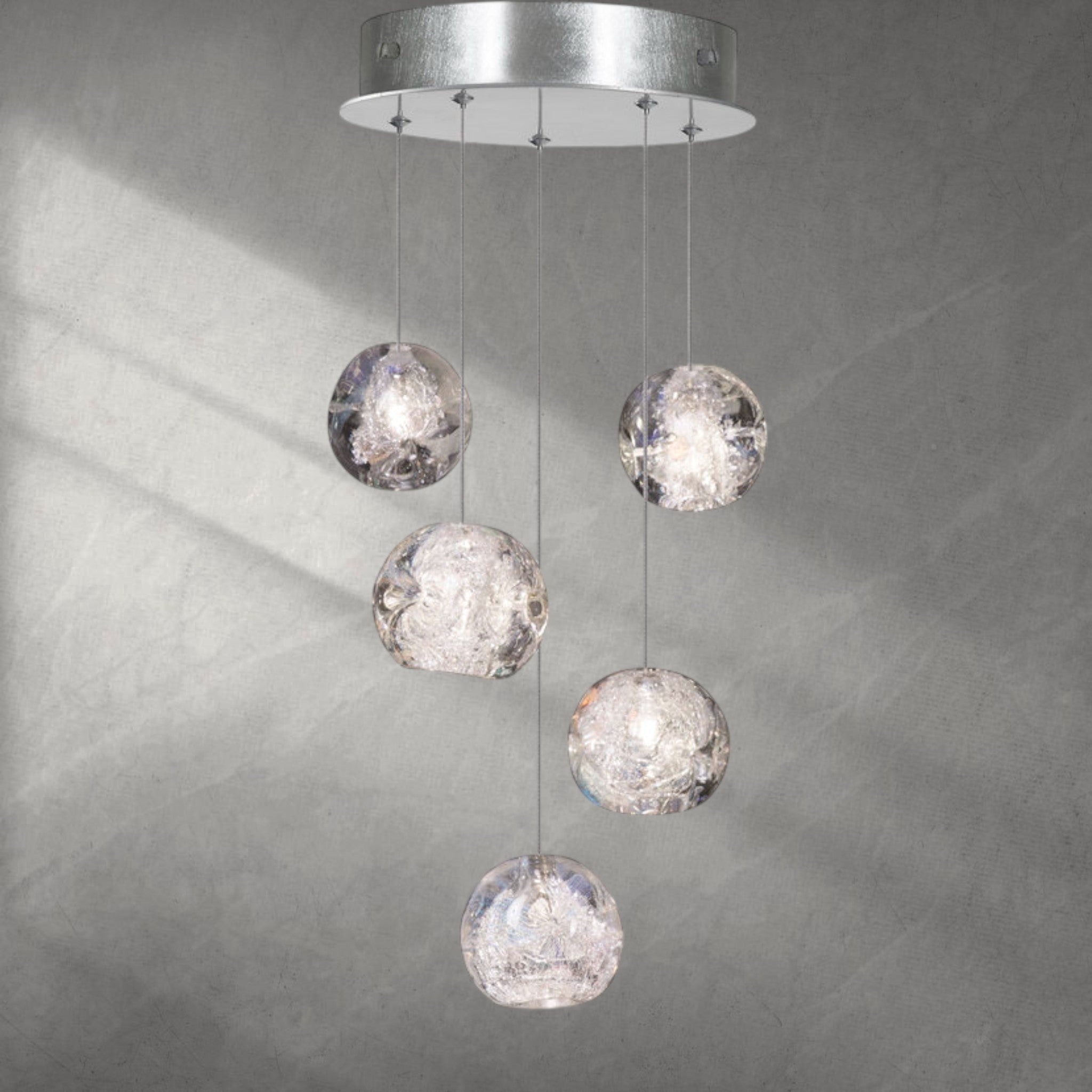 Nature-inspired round crystal Chandelier