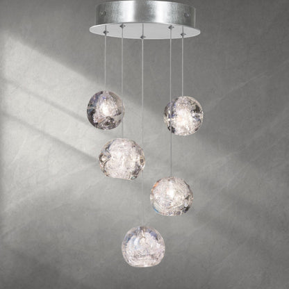Nature-inspired round crystal Chandelier