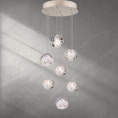 Nature-inspired round crystal Chandelier
