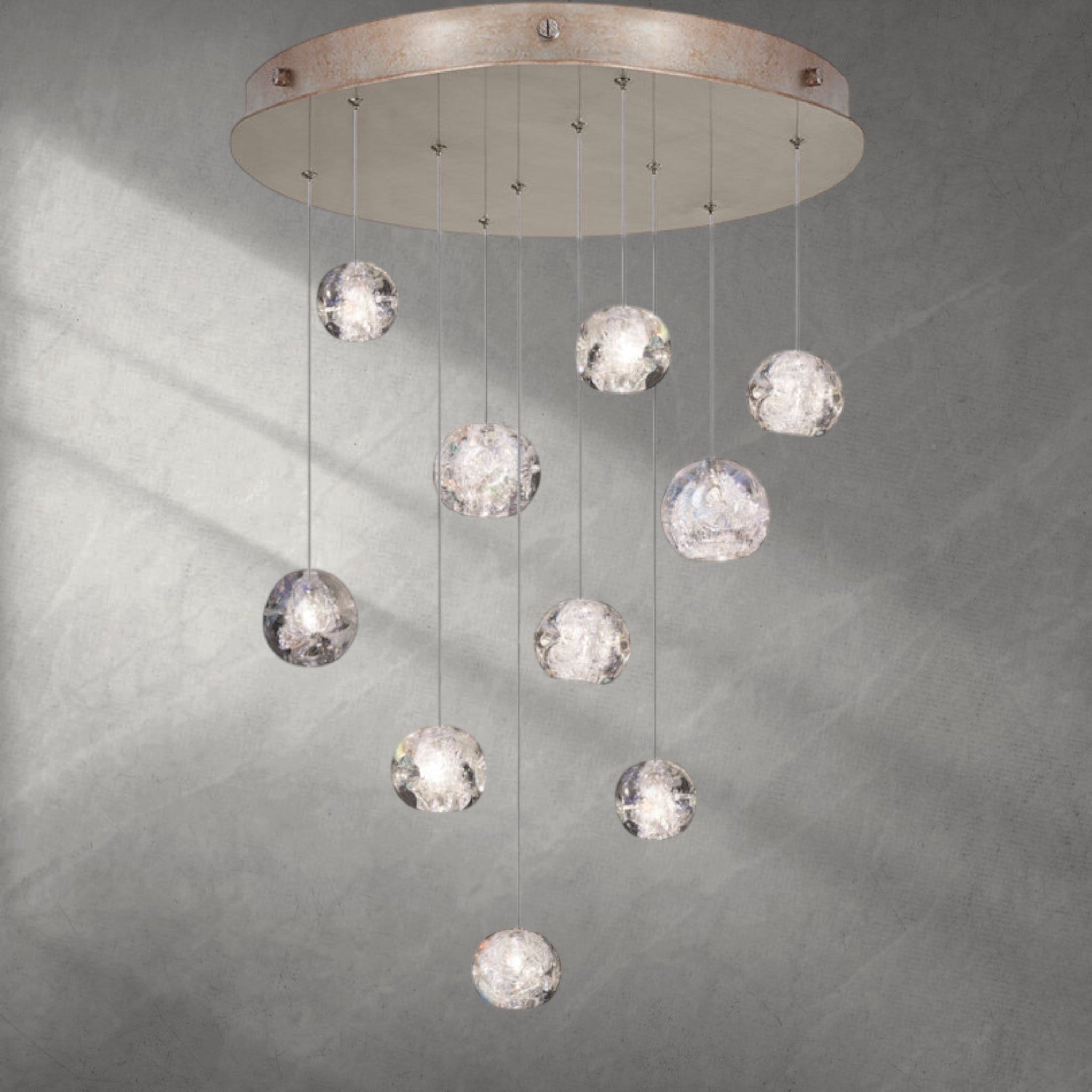 Nature-inspired round crystal Chandelier