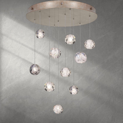 Nature-inspired round crystal Chandelier