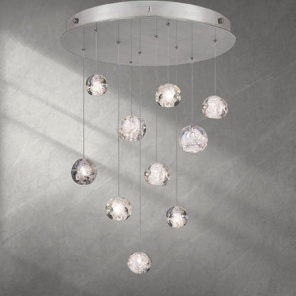 Nature-inspired round crystal Chandelier