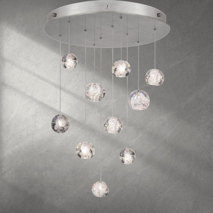 Nature-inspired round crystal Chandelier