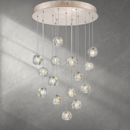 Nature-inspired round crystal Chandelier