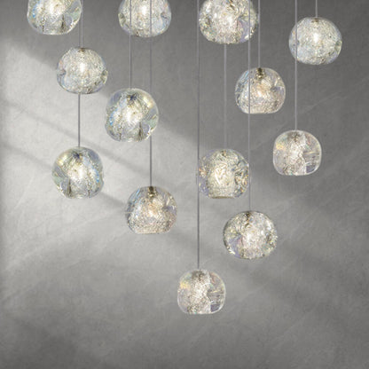 Nature-inspired round crystal Chandelier
