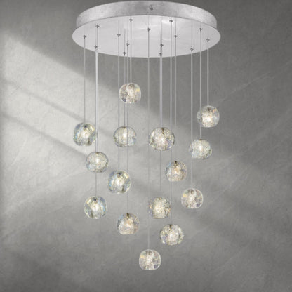 Nature-inspired round crystal Chandelier