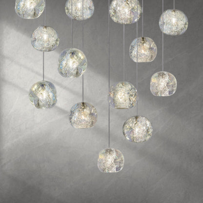 Nature-inspired round crystal Chandelier