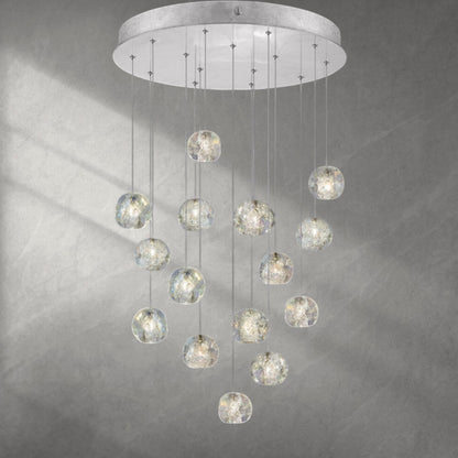 Nature-inspired round crystal Chandelier