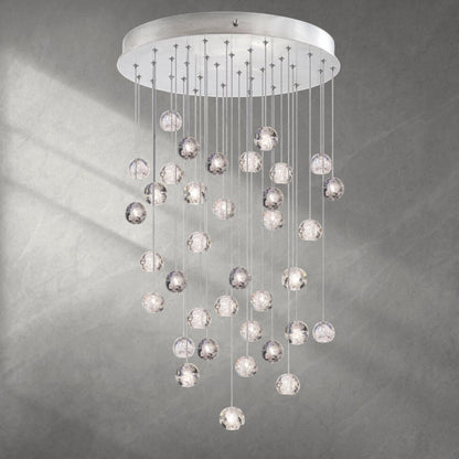 Nature-inspired round crystal Chandelier