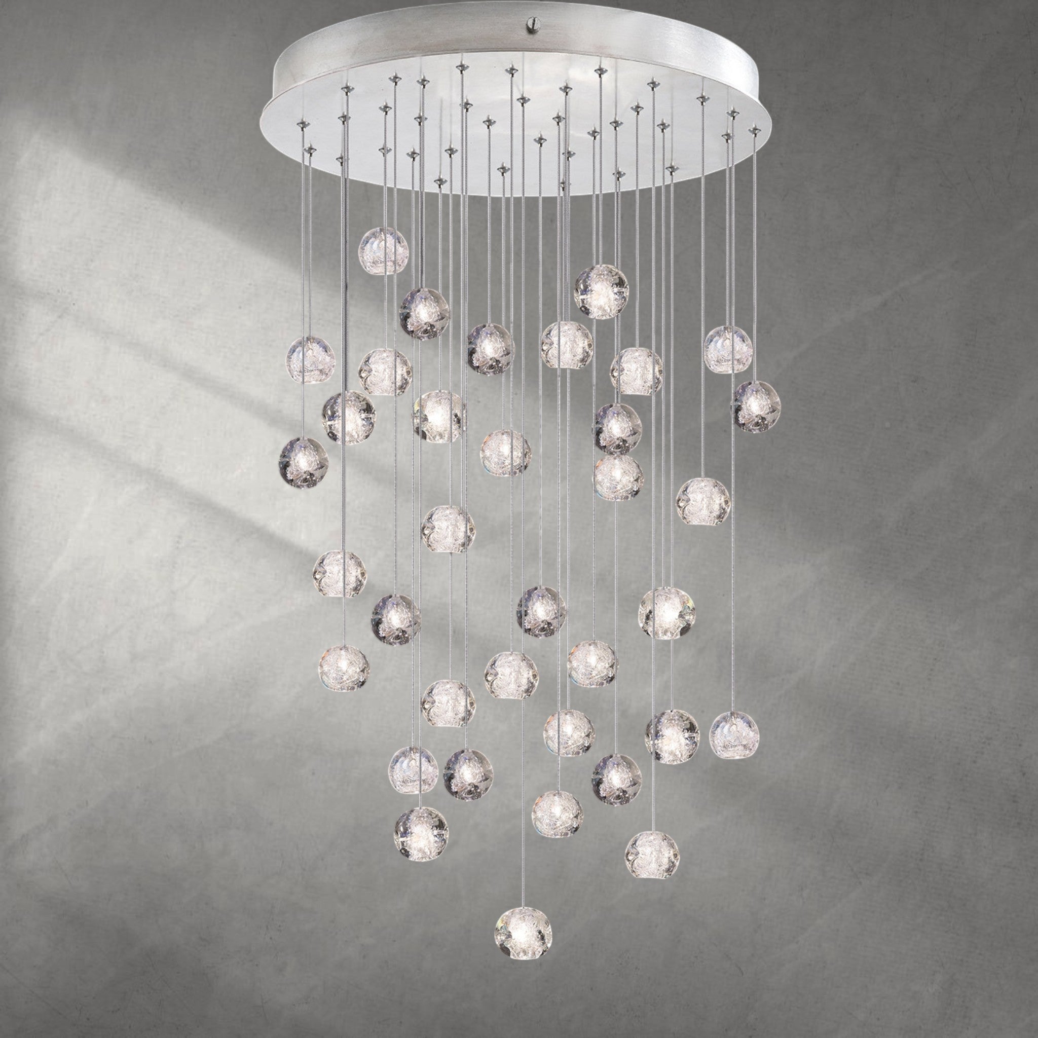 Nature-inspired round crystal Chandelier
