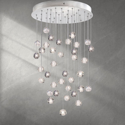 Nature-inspired round crystal Chandelier