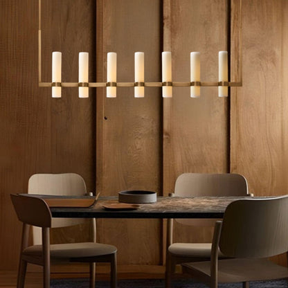 Ravel Linear Milk Glass Chandelier