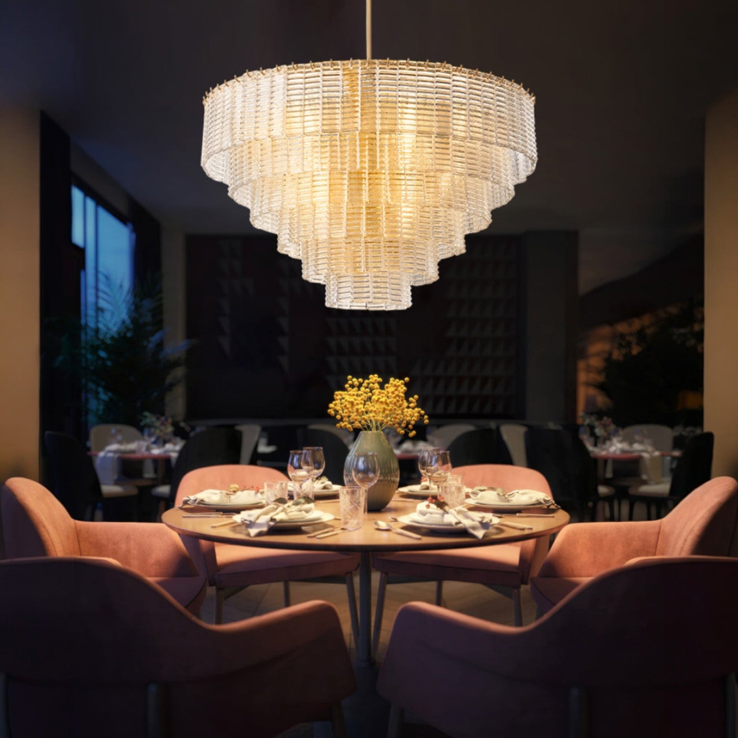 Samantha Clear Glass Round Chandelier 41" 52" 65"