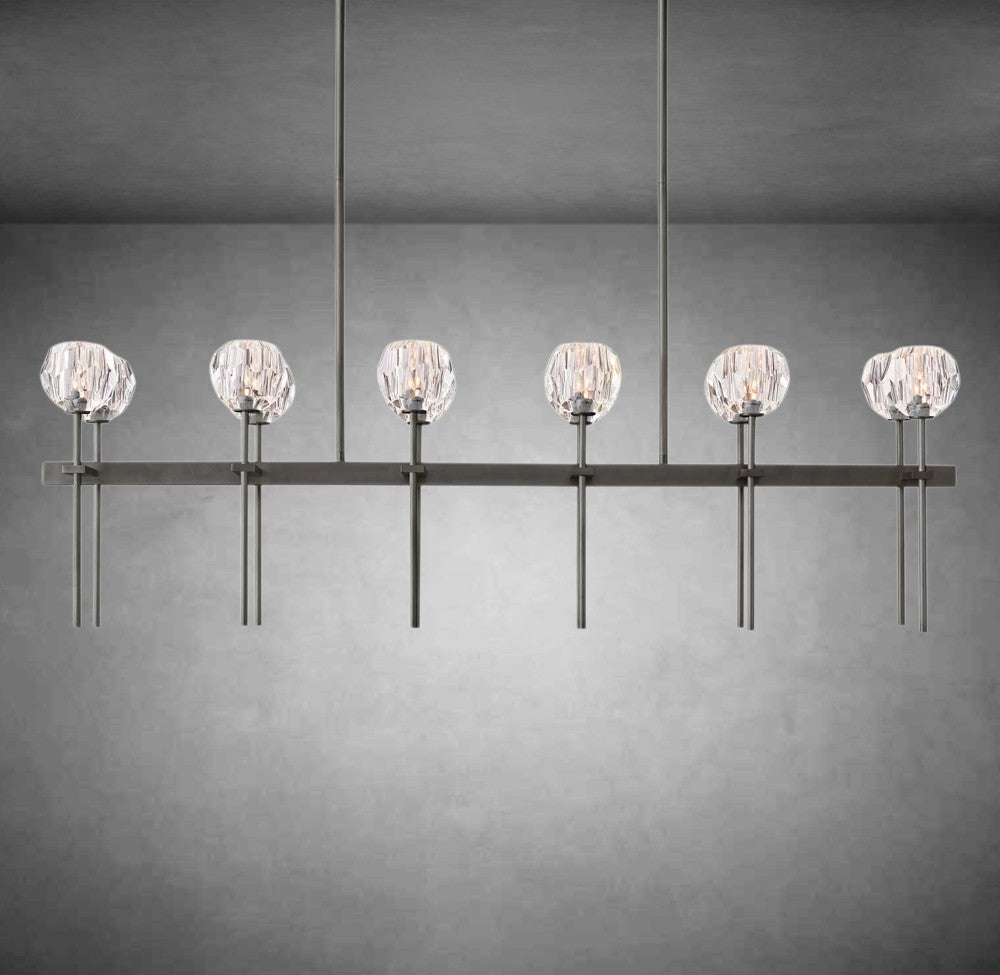Boulo De Cristal Glass Double Linear Chandelier