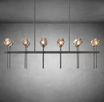 Boulo De Cristal Glass Double Linear Chandelier