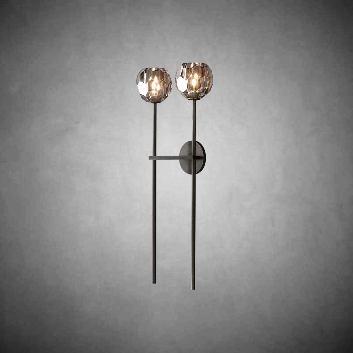 Boule De Cristal Clear Glass Grand Double Sconce