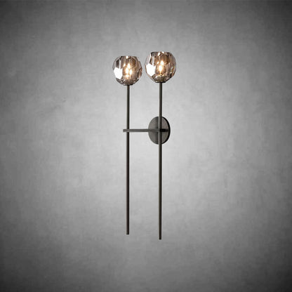 Boule De Cristal Clear Glass Grand Double Sconce