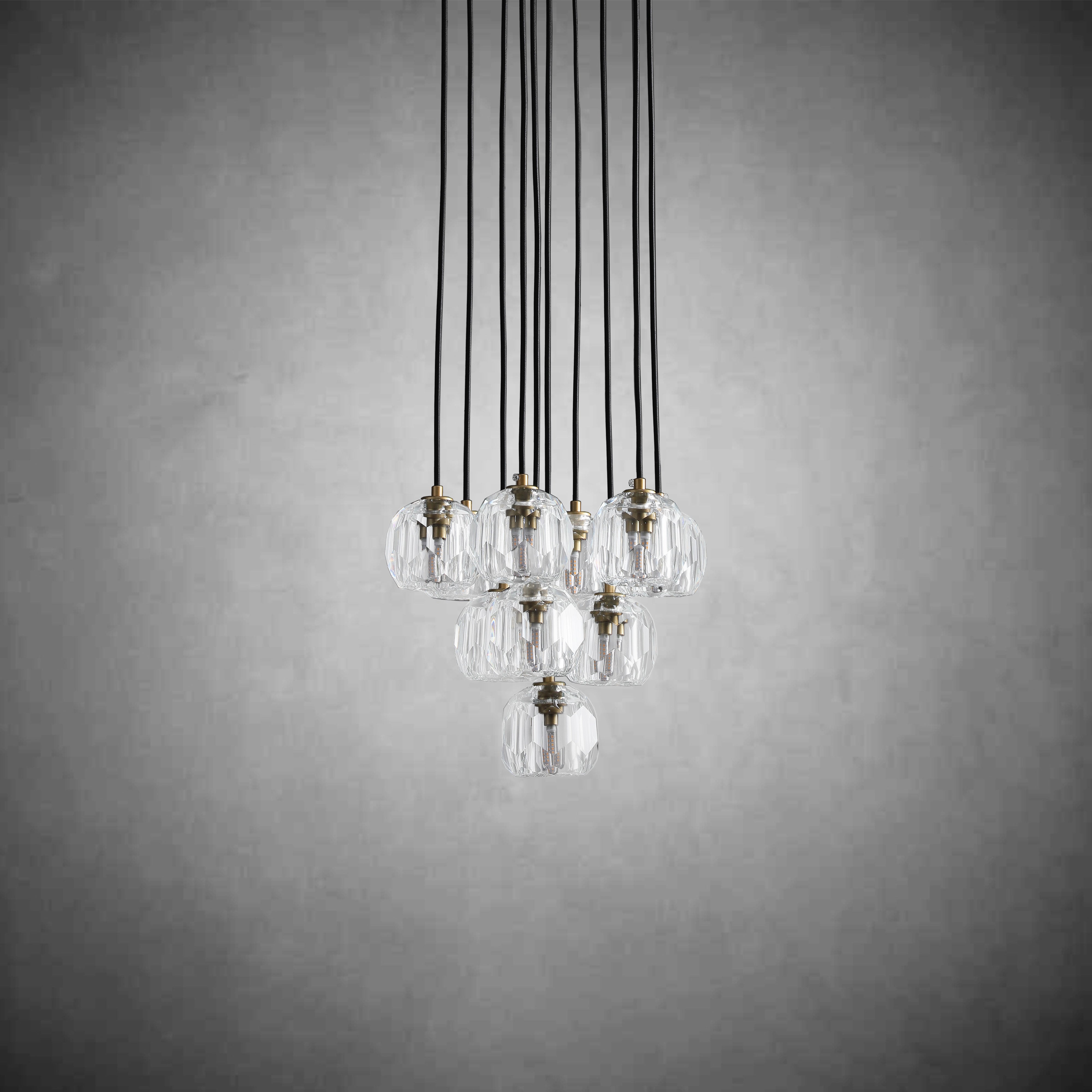 Boulo De Cristal Glass Round Cluster Chandelier