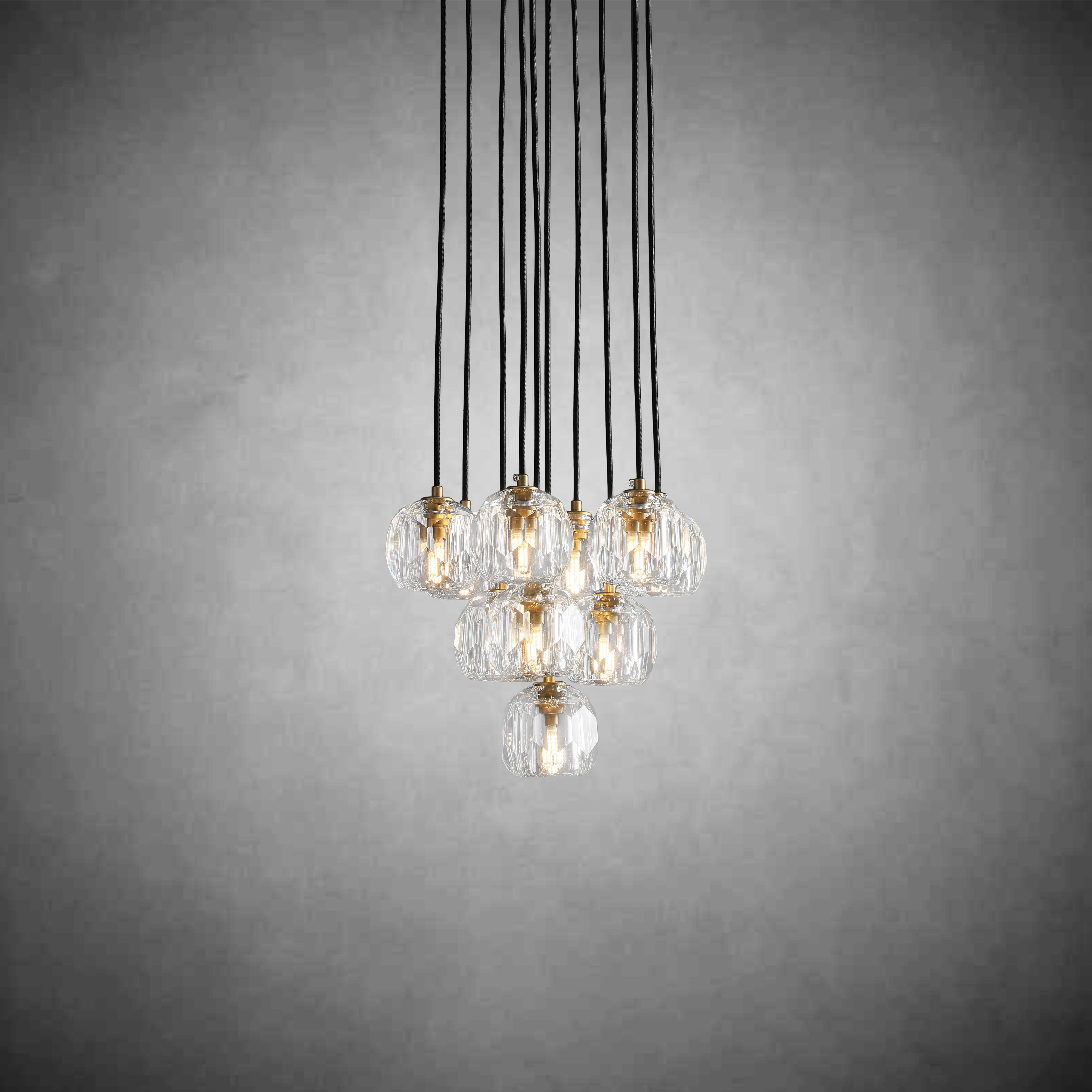 Boulo De Cristal Glass Round Cluster Chandelier